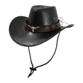 thumbnail image 1 of Accesorio de disfraz de sombrero de vaquero occidental para hombres, elegante sombrero de ala ancha para Negro, 1 of 9