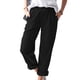 thumbnail image 1 of Pantalones rectos de mujer, pantalones casuales con cintura elástica y bolsillos, 1 of 5