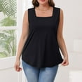 thumbnail image 4 of Yubnlvae Women's Square Neck Tank Top - 2025 Summer Casual Sleeveless Blouse - Trendy Basic Vest for Layering (S-XXL) (Black | L), 4 of 6