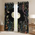 thumbnail image 2 of Castle Fairy Starry Sky Curtains Pack of 2 (42x84 Each),Chic Flower Curtains Blackout,Exotic Style Bedroom Curtains,Microfiber Teenagers Bedroom Decor, 2 of 6