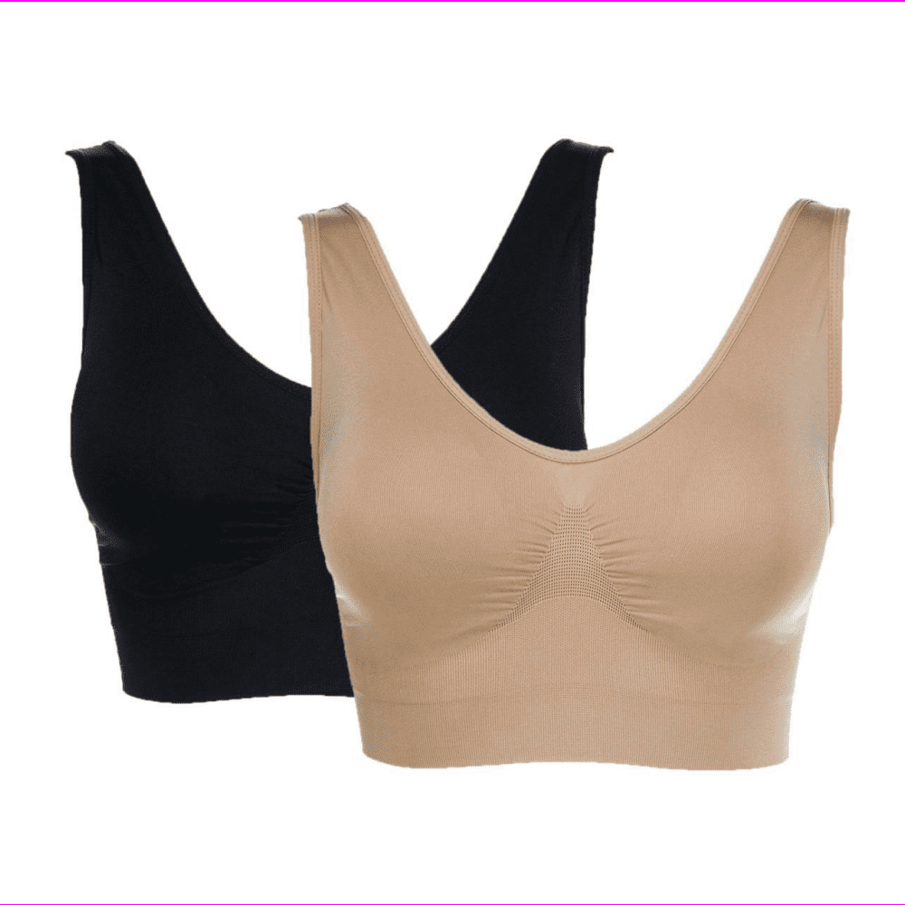 Rhonda Shear Ahh Bra with Removable Pads in Black, Large (576265