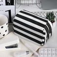 thumbnail image 7 of Sikiie Black And White Stripes Print Flip Double-layer Pencil Case, All-purpose Stationery Bag for Study and Office, Zipper Design, Unisex, 7 of 7