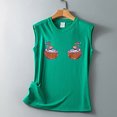 thumbnail image 4 of Tops casuales de verano sin mangas para mujer, camisetas sin mangas con estampado de cuello redondo Fridja  qr1662, 4 of 5