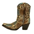 thumbnail image 2 of CORRAL Women's Python Leather Short Top Snip Toe Cowgirl Boots C2798 9, 2 of 3