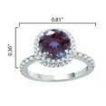 thumbnail image 3 of Sterling Silver with Color Changing Alexandrite and White Topaz Double Halo Ring, 3 of 3