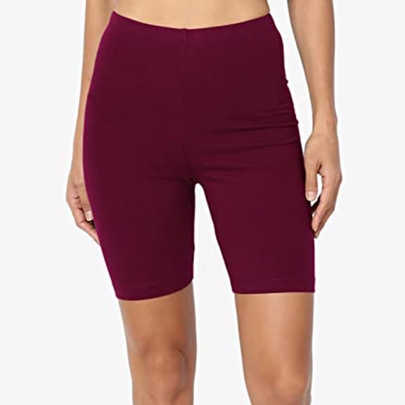 Flmaly Leggings For Women High Waisted Sport Yoga Solid Mid Thigh Stretch Cotton Span High Waist Active Short Leggings with Pocket Tummy Control