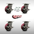 thumbnail image 2 of 5 Inch 316SS Poly on Aluminum Caster Set with Delrin Bearings& Brake/Swivel Lock, 2 of 2