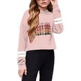 thumbnail image 4 of Toddler Girls Sweatshirts Kids Casual Loose Active Full Sleeves Hoodies Short Pullover Letter Print Striped Teen Crop Tops for Girls Size 3-4T, 4 of 4