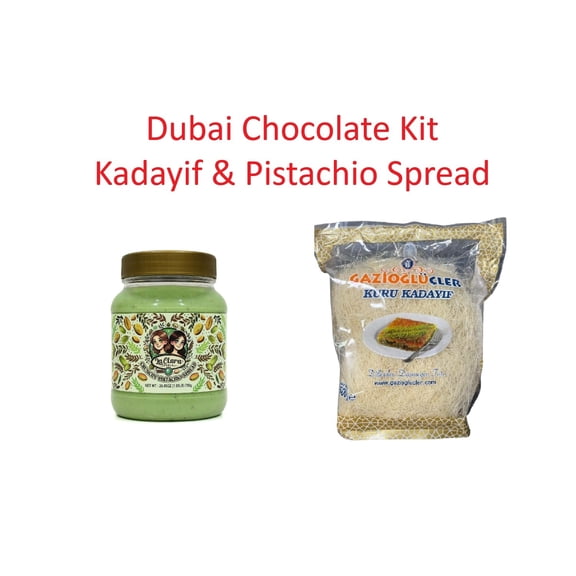 Dubai Chocolate Combo Kit - Crunchy Pistachio Spread 750G - Kadayif/Kataifi 500G