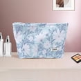 thumbnail image 5 of Unique Bargains 1 Pc Gesang Flower Drawstring Makeup Bag for Vacation Business Travel Polyester blue, 5 of 5