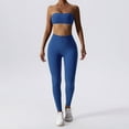 thumbnail image 5 of Conjunto de yoga para gimnasio de color sólido, conjunto de yoga para mujer, conjunto de 2 piezas, chándal de entrenamiento, traje de fitness, leggings de cintura, 5 of 5