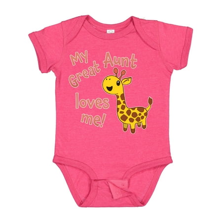 

Inktastic My Great Aunt Loves Me- Cute Giraffe Gift Baby Boy or Baby Girl Bodysuit