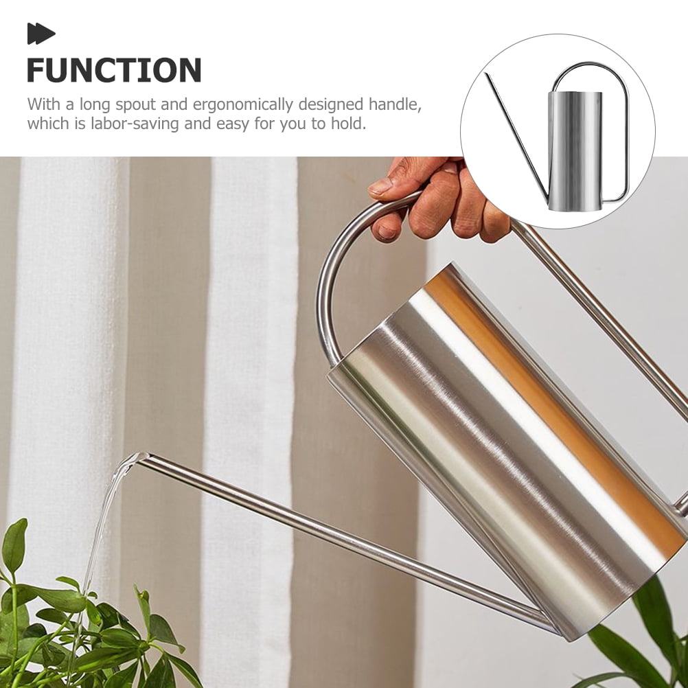 FELTECHELECTR Small Indoor Watering Cans Stainless Steel Silver 1Set