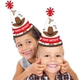 thumbnail image 2 of Big Dot of Happiness Western Hoedown - Cone Happy Birthday Party Hats for Kids and Adults - Set of 8 (Standard Size), 2 of 7