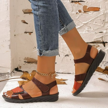 

Cathalem Comfort Sandals for Women Women Sandals Shoes Comfortable Flip Flops for Women with Sandals for Women Flat Wide Width Orange 7