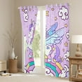 thumbnail image 3 of Erosebridal Chic Unicorn Curtains for Living Room,Cartoon Rainbow Blackout Curtains Set of 2(38x45),Multicolor Stars Curtains and Drapes(38x45) For Girls,Breathable Room Decoration, 3 of 6