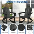 thumbnail image 5 of SERWALL Rocking Adirondack Chair, HDPE Outdoor Rocking Chair, All Weather Porch Rocking Chair for Patio, Black, 5 of 9
