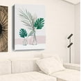 thumbnail image 3 of 48" Pretty Green Foliage Leaves Pink Canvas Wall Art, 3 of 5