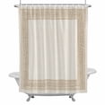 thumbnail image 2 of Beige Abstract Art Shower Curtain for Bathroom Decor, Vintage Linen Geometric Brown Greek Key Waterproof Fabric Shower Curtain, 72"x96" Set with 12 Hooks, 2 of 9