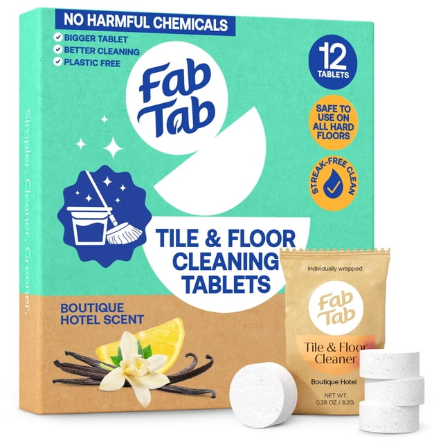 Tabletas limpiadoras de suelos duros Fab Tab, medidas previamente, a base de enzimas