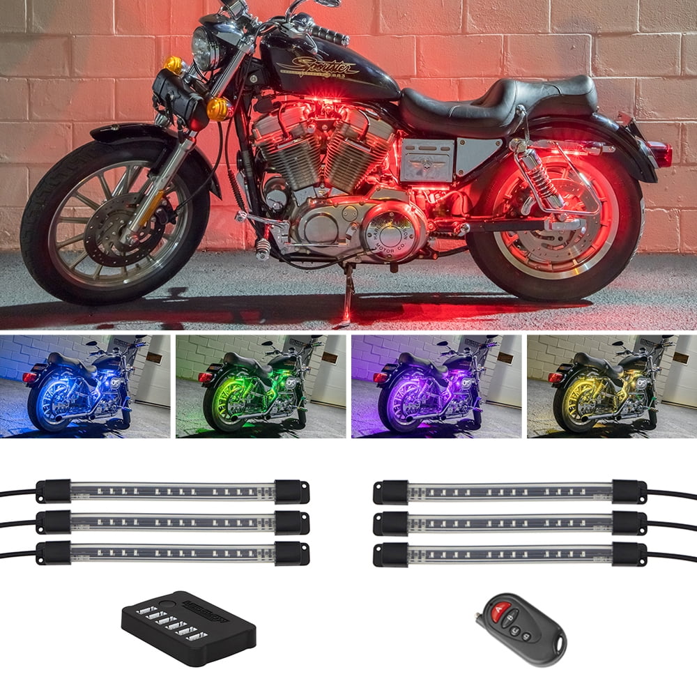 LEDGlow 6pc Flexible LED Million Color Motorcycle Lighting Kit