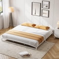 thumbnail image 4 of King Size Metal Bed Frame,Platform King Bed Frame with Arch Design,6 Inch Heavy Duty Strong Support Slats,Sturdy Mattress Foundation,Easy Assembly,No Box Spring Needed，White, 4 of 8