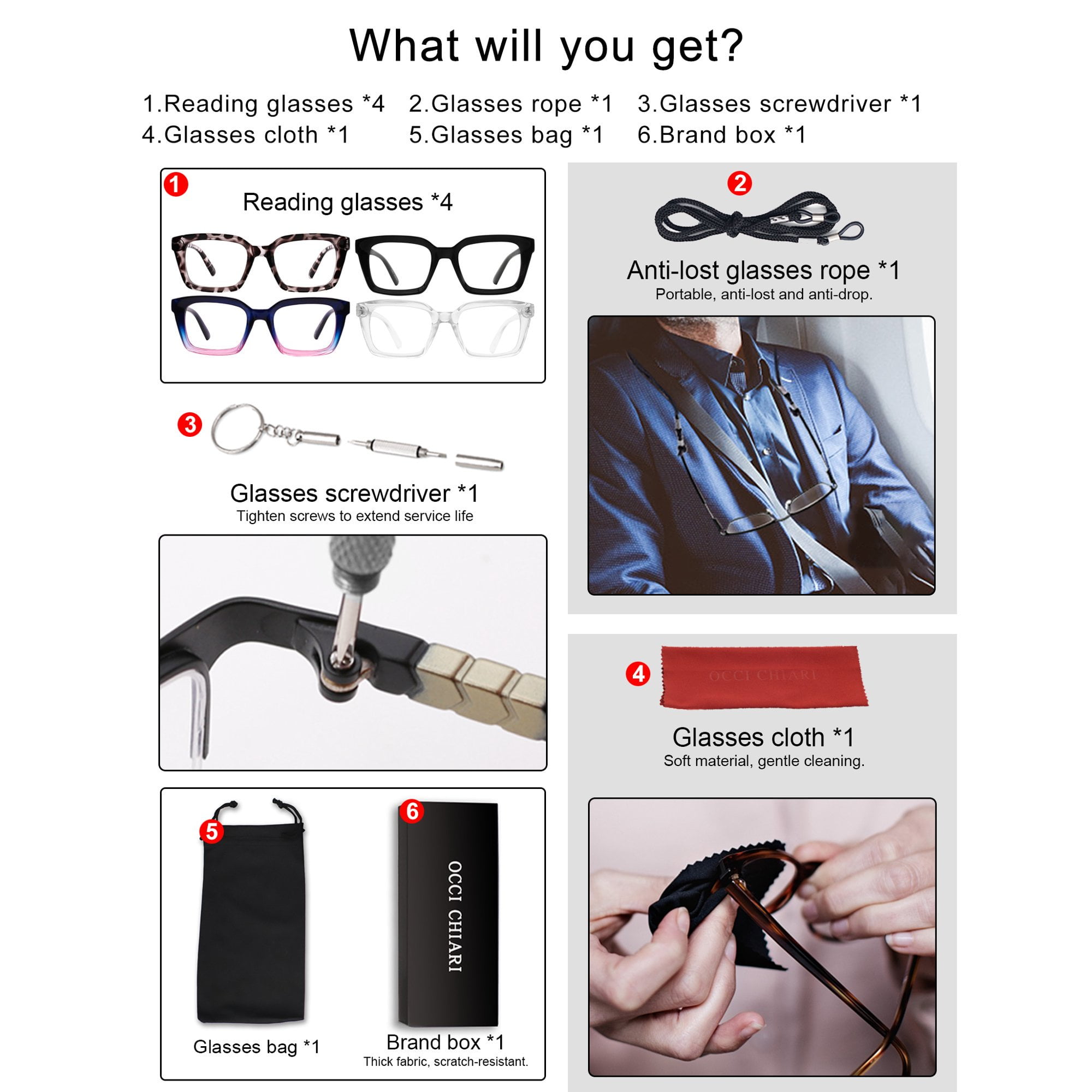 4 Pack Womens Reading Glasses 1.5 Large Readers 1.00 1.50 2.00 2.50 3.00 3.50 Designer Ladies 1.50 Reader Glasses with Spring Hinges and Acrylic Lens, Anti Glare, Relieve Eyestrain