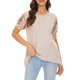 thumbnail image 1 of Camiseta de manga corta para mujer Camisas casuales con cuello redondo irregular con lentejuelas Tomshoo Camiseta mujer, 1 of 2