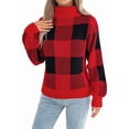 thumbnail image 1 of Chandail de Noël pour Femmes Automne Hiver Tricoté Épais Tendance Ample Basique Rouge P, 1 of 9