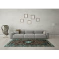 thumbnail image 3 of Ahgly Company Indoor Square Persian Light Blue Traditional Area Rugs, 3' Square, 3 of 4