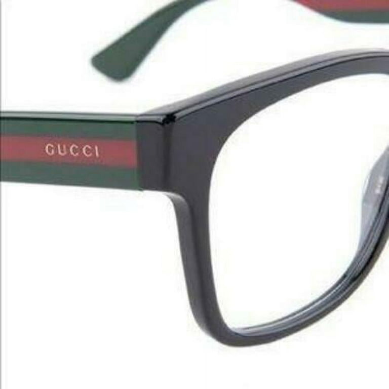 NEW GUCCI GG0342O 004 Black Eyeglasses with Green Red Temples 56 18 150