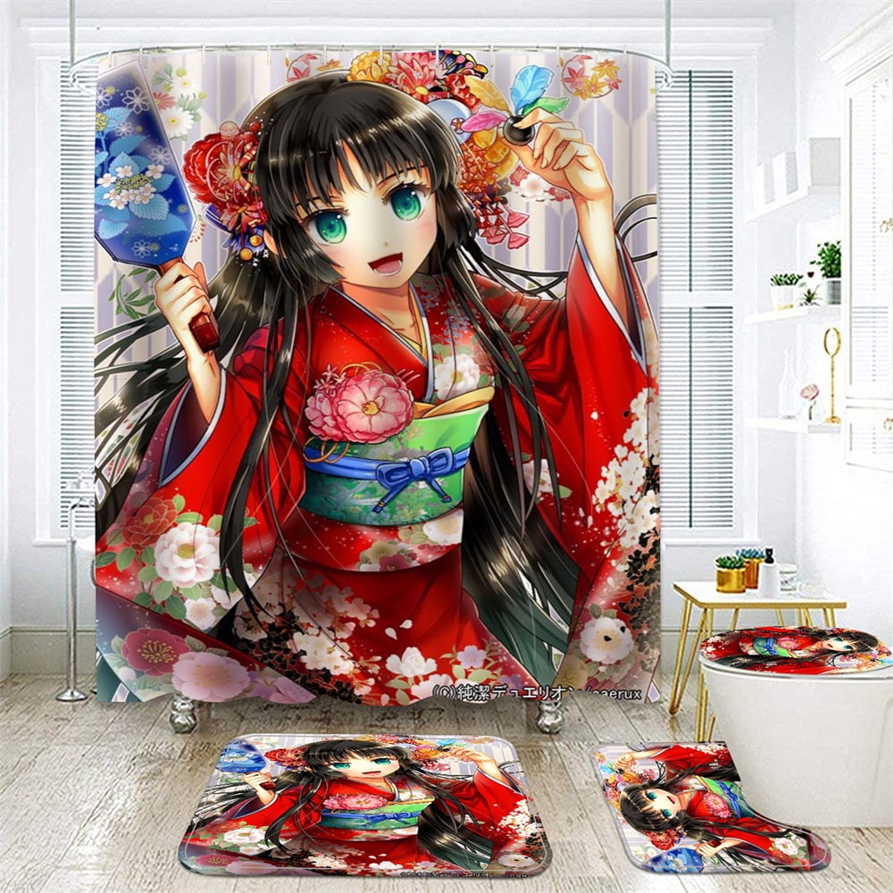 Anime Girl Shower Curtain, Waterproof Gothic Window Curtain With Plastic  Hooks For Room Home Hotel, Machine Wash Curtain, Waterproof Shower Curtain,  Bathroom Decoration - Temu