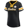 thumbnail image 2 of Women's Fanatics Black Pittsburgh Steelers Original State Lace-Up T-Shirt, 2 of 3