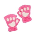 thumbnail image 1 of Guantes sin dedos para mujer Guantes de gato Guantes cálidos de felpa sintética Guantes de gato bonitos para los dedos Guantes de invierno para cosplay Equipamiento para deportes de invierno, 1 of 5