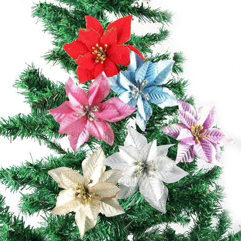 Buy Wholesale China Glitter Flower Picks Gold Vase Bottle Filler With  Artificial Poinsettia Flowers Frozen Pine Leaves & Christmas Artificial  Flower Decoration at USD 1.7