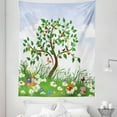 thumbnail image 1 of Nature Tapestry, Cartoon Landscape Forest Garden Cherry Tree and Colorful Spring Flowers Butterflies, Fabric Wall Hanging Decor for Bedroom Living Room Dorm, 5 Sizes, Multicolor, by Ambesonne, 1 of 1