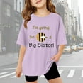 thumbnail image 2 of Glisme Baby Girl Promoted To Big Sister Tops Toddler T Shirt Going To Be Big Sis Short Sleeve Tees Birth Announcement Purple Skin Friendly Tee Size 3-4 Years, 2 of 7