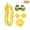 B006- Yellow, variant on Luau Party Supplies, Tropical Party Decorations, Photo Booth Props, Party Accessories, 5-Piece Yellow Hawaiian Lei Set with Artificial Flower Neck Garland, Headband, 2 Wristbands,