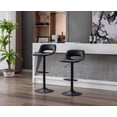 thumbnail image 5 of Guyou Modern Swivel Leather Bar Stools Set of 2, Adjustable Height Kitchen Island Chairs with Hollow Back, Black, 5 of 13