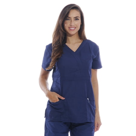 

Dreamcrest Ultra Soft Women s Scrub Tops Medical Scrubs Nursing Uniforms (Navy Small)