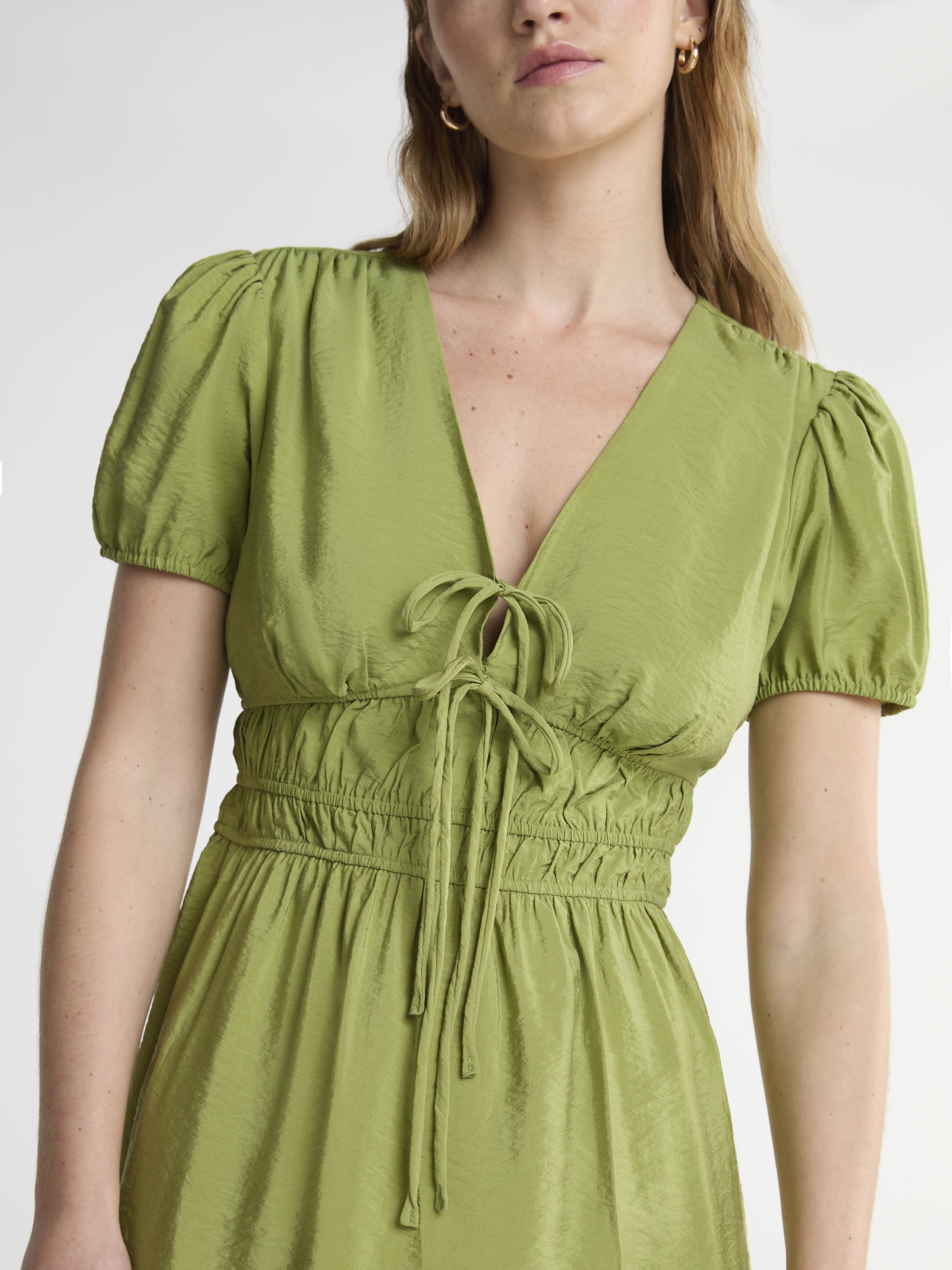 Scoop Women’s Mini Dress with Puff Sleeves, Sizes XS-XXL