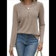 thumbnail image 1 of Camisas Elegantes de Textura para Mujer, de Algodón Básico con Rayas en las Axilas - Sudadera con Capucha Color Café L, 1 of 9