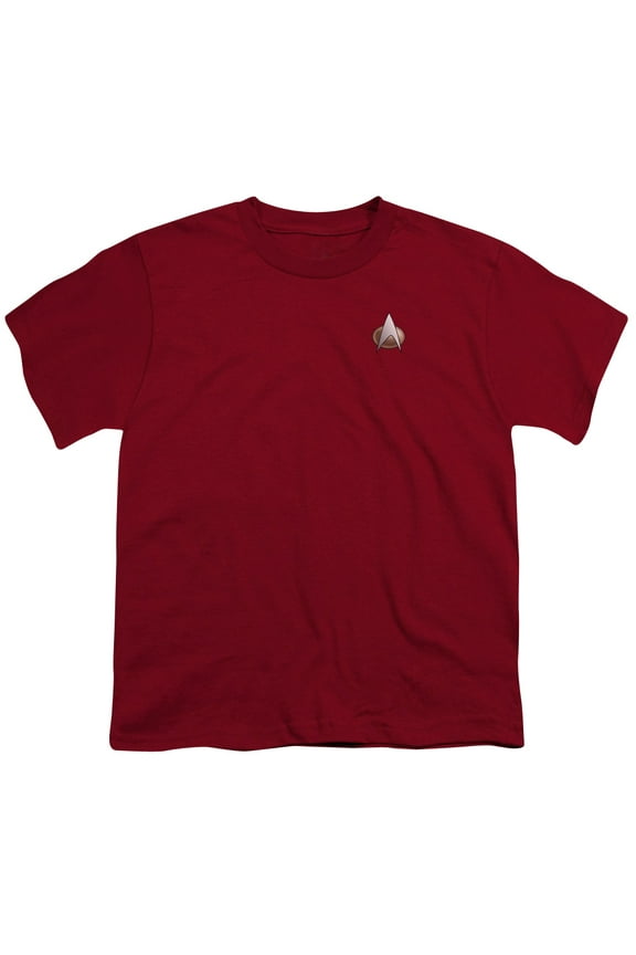 Star Trek Men's Tng Command Emblem Youth T-shirt Cardinal