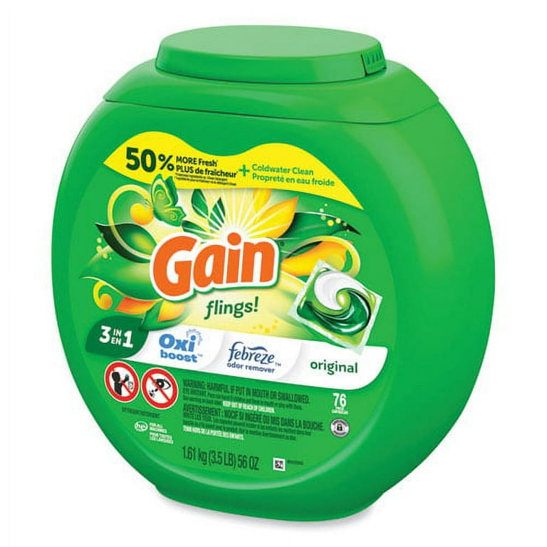Flings Detergent Pods, Original, 76 Pods/Tub Flings Detergent Pods, Original, 76 Pods/Tub