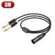thumbnail image 5 of Cable Micrófono Divisor XLR A Doble TS Mono Y 1/4 Pulg. 6 35 Mm para Mezclador (3 Metros), 5 of 6