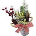 thumbnail image 1 of Mini árbol de Navidad pequeño árbol de pino Mini árboles de pino de Christma árboles de nieve helada de sisal artificial para la decoración del hogar de la fiesta de vacaciones de Navidad,11 Feliz Sencillez, 1 of 5