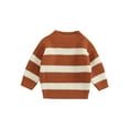 thumbnail image 1 of Baby Boy Girl  Warm Sweater Stripe High Neck Crochet Sweater Pullover Tops, 1 of 7