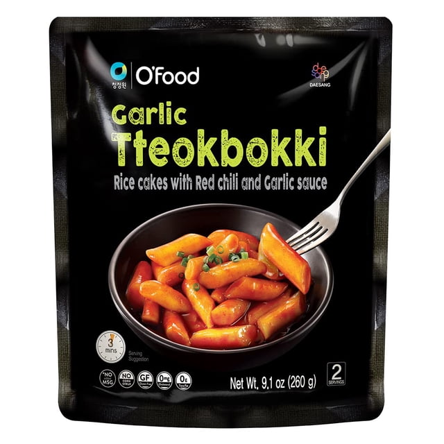 O'Food Rose Cup Tteokbokki Pack of 6, Spicy Carbonara Korean Rice Cake Snack, Authentic Street Food, Microwaveable & Instant, No MSG
