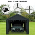 thumbnail image 3 of GAZEBETER Carports 13x20 ft Heavy Duty,Portable Carport Garage with Removable Sidewalls and Door,Outdoor Canopy Carport,Gray, 3 of 10