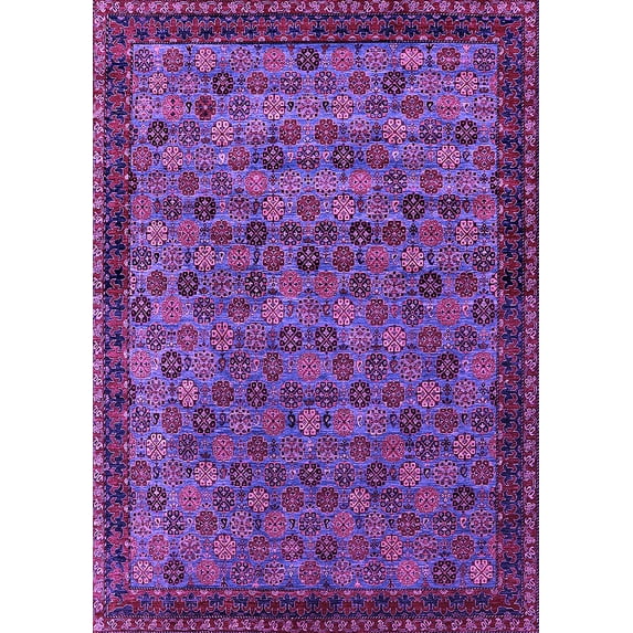 Ahgly Company Indoor Rectangle Oriental Purple Industrial Area Rugs, 8' x 10'
